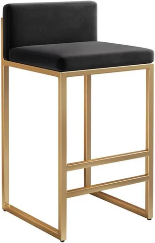Vista 9 de GIZNXBA Taburetes de bar sin brazos de 25.6 pulgadas para encimera de cocina con respaldo, taburetes de bar tapizados modernos de terciopelo, /blanco