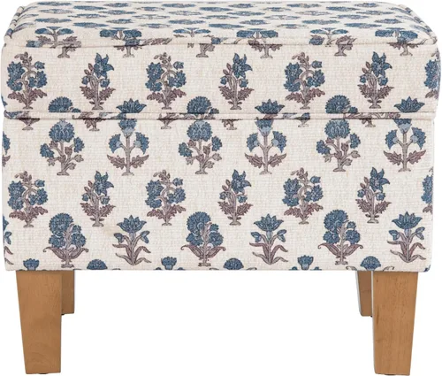 Vista 21 de Homepop Decoración para el hogar K7646-A862 Otomana de almacenamiento rectangular moderna tapizada Otomana con tapa con bisagras