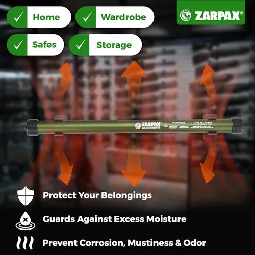 Vista 2 de Zarpax™ Varilla deshumidificador para cajas de seguridad de armas Varilla deshumidificador para espacios cerrados, caja de seguridad de armas