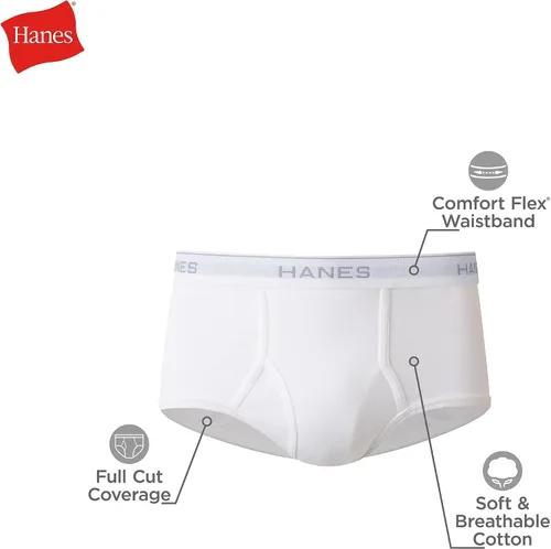 Vista 5 de Hanes Men's Moisture-wicking Cotton Briefs, Available in White and Black, Multi-packs Available
