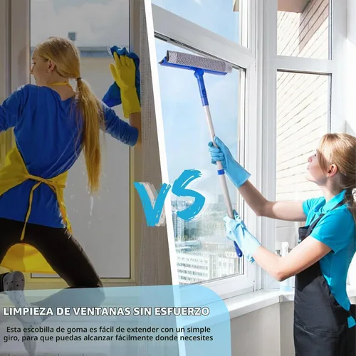 Vista 4 de Herramienta de limpieza de ventanas para el hogar con poste de extensión de 20 a 30 pulgadas, escobilla para limpieza del parabrisas del automóvil