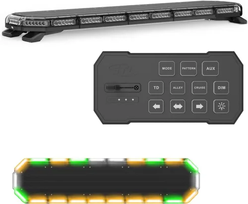 Vista 11 de SpeedTech Lights K-Force Elite 47 Barra de luz LED de tamaño completo – 132 LEDs, 396W Luz de advertencia de emergencia de montaje en techo