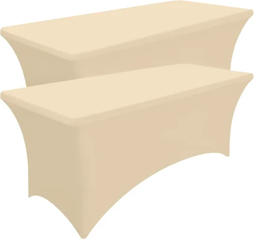 Vista 22 de Smiry Paquete de 2 Manteles de Spandex de 6 Pies, Manteles Elásticos Ajustables Extensibles, Lavables y Sin Arrugas, Cubierta Rectangular para Mesa