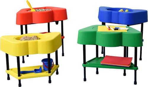 Vista 8 de Children's Factory AFB5100PY - Mesa sensorial para niños pequeños con tapa, altura ajustable, arena y agua, equipo de juego para interiores