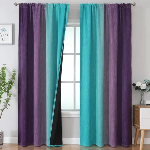 Vista 14 de Estelar Textiler Cortinas oscurecedoras beige y blanco grisáceo de 45 pulgadas de largo, cortinas graduadas con bloqueo de luz para baño, cortinas