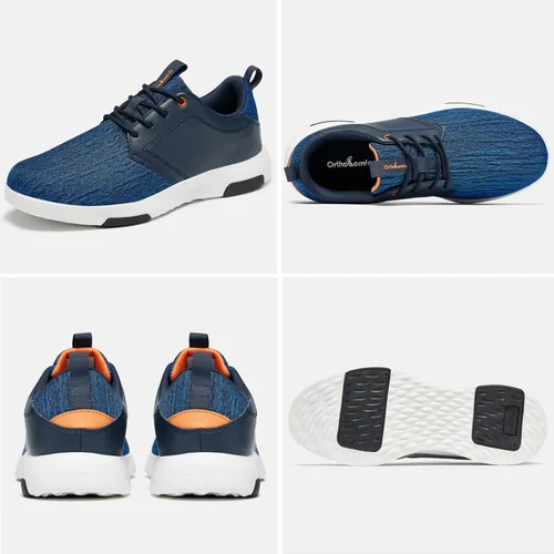 Vista 3 de OrthoComfoot Zapatillas ortopédicas de moda para hombre con soporte de arco: cómodos zapatos para caminar para fascitis plantar, zapatos casuales