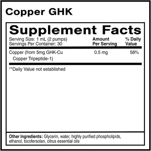 Vista 2 de Quicksilver Scientific Cobre liposomal oral GHK, vegano, 30 porciones