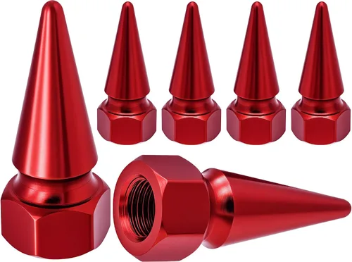 Vista 38 de 4 piezas de tapas de válvula de rueda con forma de punta, tapa de aire de aluminio para automóviles, cubiertas universales de válvula de rueda a