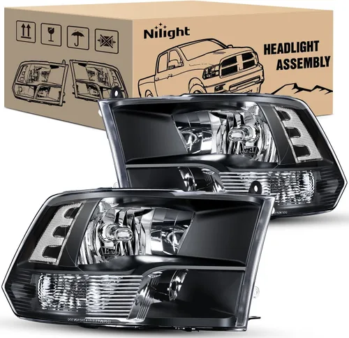 Vista 21 de Nilight Conjunto de faros delanteros 2009 2010 2011 2012 2013 2014 2015 2016 2017 2018 Ram 1500 2500 3500 Pickup Quad Conjunto de faros de repuesto