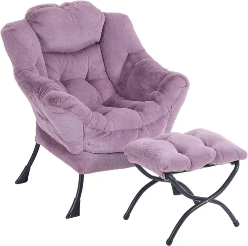 Vista 29 de Furlide - Silla perezosa con otomana, silla moderna con reposapiés plegable, silla de acento de salón, silla de lectura cómoda, sillones grandes