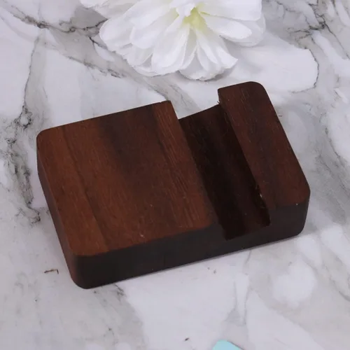 Vista 4 de Mikikit Soporte de madera compacto para teléfono celular, soporte estético para teléfono de escritorio, manos para ver leer