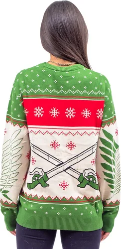 Vista 6 de Attack on Titan 4 Kanji and Swords Ugly Christmas Sweater