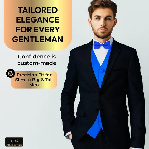 Vista 2 de Conjunto de chaleco formal sólido para hombre, esmoquin, chaleco y pajarita para traje o esmoquin