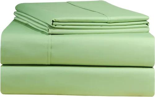 Vista 8 de Pointehaven Juego de sábanas y fundas de almohada de 100 % algodón suave, tejido satinado de 500 hilos, se adapta a colchones de 21 pulgadas