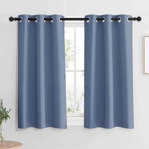 Vista 117 de RYB HOME - Cortinas para armario de 36 pulgadas, cortinas para oscurecer la habitación con ojales resistentes a la oxidación, cortinas de Aqua
