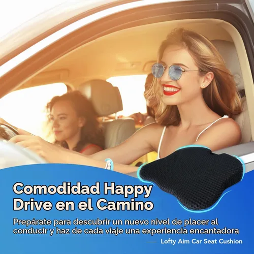 Vista 2 de Lofty Aim Cojín de asiento de coche, cómodos cojines de espuma viscoelástica para conducir (negro)
