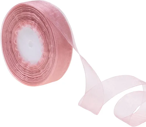 Vista 7 de Cinta de organza transparente negra de 50 yardas de 1 pulgada Negro