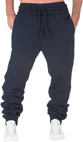 Vista 4 de Pantalones deportivos holgados para hombre, pantalones deportivos casuales elásticos con bolsillos, pantalones de trabajo para correr, pantalones