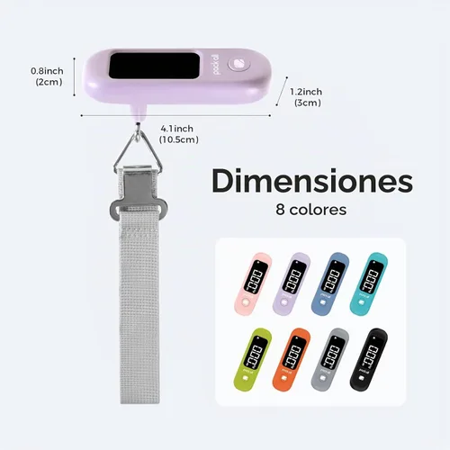 Vista 8 de pack all Digital Luggage Scale for Travel, 110Lbs Capacity, 0.1Lb Precision Púrpura