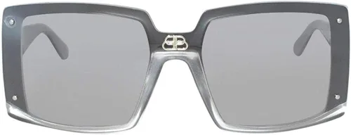 Vista 2 de Balenciaga Gafas de sol (BB-0081-S 002) Metalic Silver - Gris con lentes de efecto espejo plateado, Gris