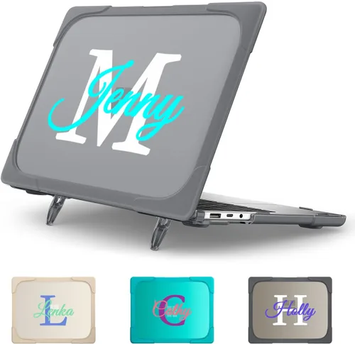 Vista 4 de Batianda Funda resistente para laptop Microsoft Surface de 13.5 pulgadas 5 4 3 con reposamanos Alcantara, soporte plegable ergonómico con nombre