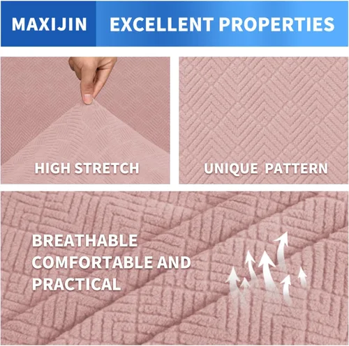 Vista 11 de MAXIJIN 2 piezas de fundas para silla con brazos, funda para silla de sofá para sala de estar, funda elástica para perros para una silla con 1 cojín