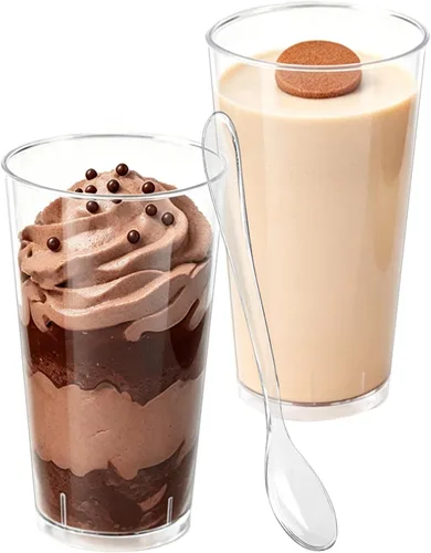 Vista 9 de Zezzxu Mini Copas de Postre de 2 oz con Cucharas, Paquete de 100 Copas Desechables para Aperitivos Copas de Mousse Copas Pequeñas de Plástico tipo