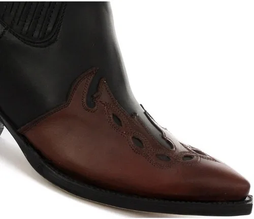 Vista 4 de Grinders Arizona Lo - Botas vaqueras de cuero unisex con tacón cubano, color negro, Negro