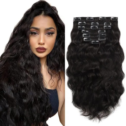 Vista 14 de 3B 3C Anrosa Jerry - Extensiones de cabello humano rizado con clip, 16 Rizado #1B