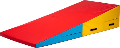 Vista 10 de PRISP Alfombrilla plegable inclinada para gimnasio, extra larga, 71 x 30 x 14 pulgadas, con cuña para niños