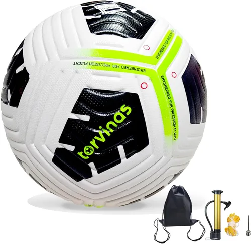 Vista 13 de Balón de fútbol tamaño 5,4 – Piel sintética impermeable con unión térmica, entrenamiento profesional y pelota de partido para jóvenes y adultos