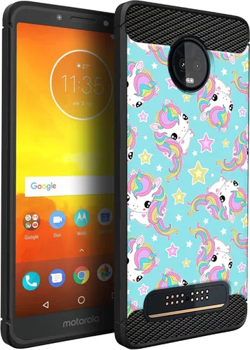 Vista 32 de CasesOnDeck Funda compatible con [Motorola Moto Z3 Play Moto Z3] Moto Z3 Design, funda delgada negra flexible y elegante protección contra golpes
