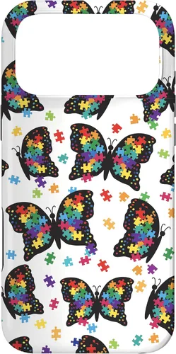 Vista 22 de Funda con patrón de rompecabezas de mariposa para iPhone 17