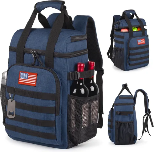 Vista 11 de Mochila térmica táctica, mochila de almuerzo para hombres y adultos, para trabajo con asa, mochila térmica suave aislada, impermeable, a prueba