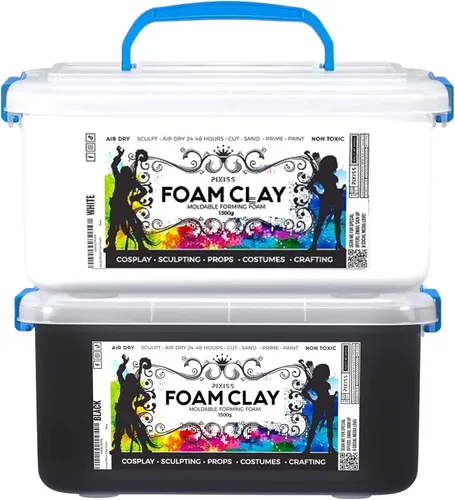 Vista 9 de Arcilla de espuma para modelar de espuma seca al aire – Arcilla suave para cosplay para añadir slime, arcilla de moldeo para esculpir con espuma