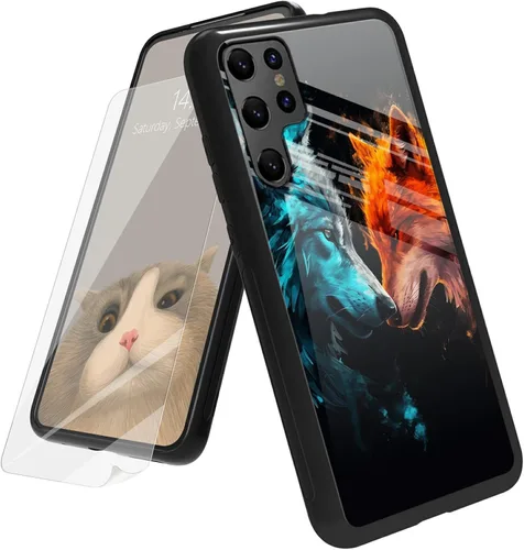 Vista 34 de Funda para Samsung Galaxy A12 5G con protector de pantalla, parte trasera de vidrio templado + TPU de silicona suave que absorbe los golpes