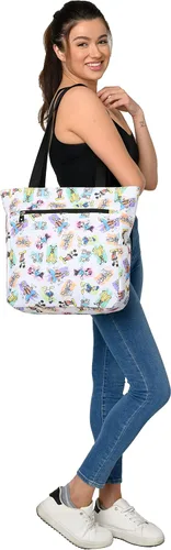 Vista 2 de Disney Bolsa de viaje con cremallera de Mickey Minnie Donald Daisy Goofy Plutón Print Blanco