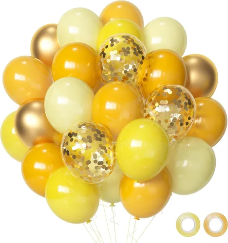 Vista 16 de Globos de látex para fiesta de Halloween de 12 pulgadas con confeti para celebración, fiesta, bar, aniversario, decoración, color negro, naranja