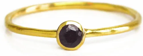 Vista 11 de Anillo pequeño de piedras preciosas apilable, banda de anillo delicada y delgada minimalista, anillo simple apilable de piedra natal