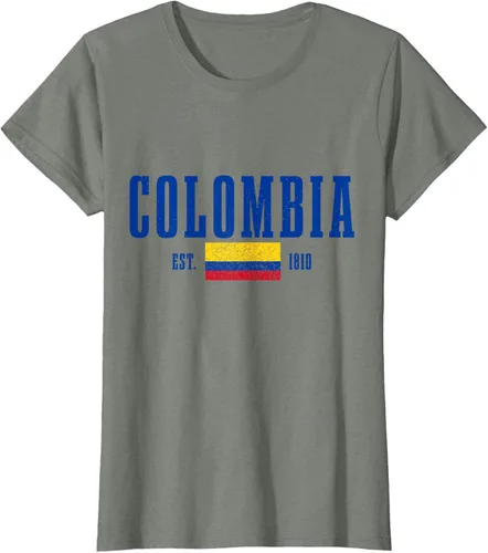 Vista 13 de Colombia Est. 1810 - Camiseta de Colombia Vintage, Negro, S
