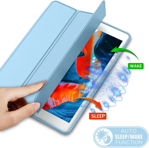 Vista 4 de iMieet - Funda para iPad de 9ª generación 2021/iPad de 8ª generación 2020 de 10.2 pulgadas con soporte para lápices, funda para iPad de 7ª