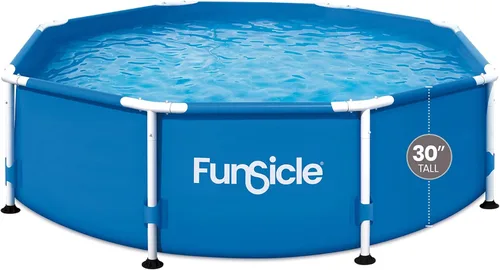 Vista 6 de Olas de verano de 8 'Ft. Piso de piscina con estructura de metal por encima del piso con bomba de filtro