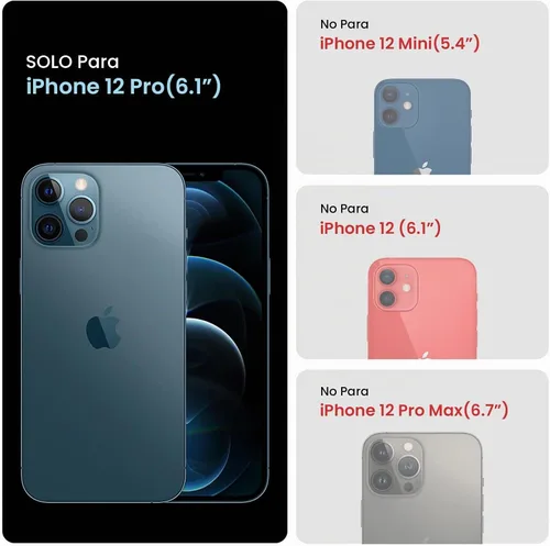 Vista 6 de FireNova Funda diseñada para iPhone 12 Pro, funda de silicona [protección de cámara] con forro de microfibra suave antiarañazos, 6.1 pulgadas