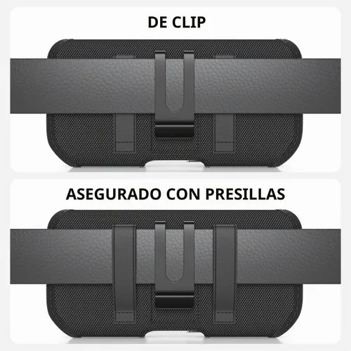 Vista 6 de Funda de cierre magnético para iPhone 17 Pro, 17e, 17, 16 Pro, 16, 16e, 15, 15 Pro, 14, 14 Pro, 13, 13 Pro, 12, 12 Pro, bolsa de nailon de grado