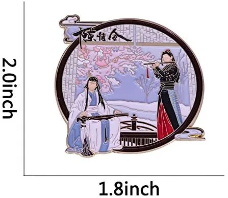 Vista 5 de ROKE MDZS Wei Wuxian, CQL LAN Wang Ji, pin esmaltado sin domo