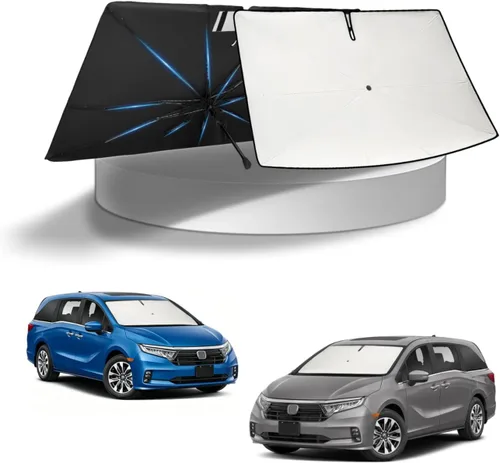 Vista 255 de KUST - Parasol plegable para parabrisas para BMW X1 E84, accesorios 2011 2012 2013 2014 2015, protector de visera de sol ajustable que bloquea