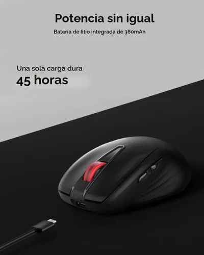 Vista 3 de Lenovo Ratón recargable USB-C silencioso (WL500) - Botones silenciosos, recargable USB-C, agarre ambidiestro, DPI ajustable - Receptor