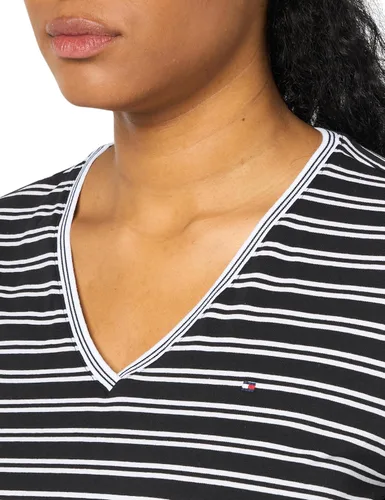 Vista 2 de Tommy Hilfiger Camisetas clásicas para mujer - Camisetas de algodón con cuello en V