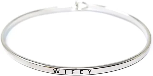 Vista 36 de By you - Brazalete con gancho, pulsera delgada grabada con un mensaje positivo e inspirador