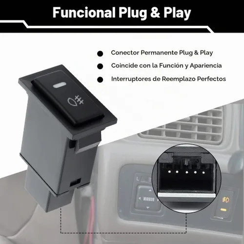 Vista 4 de Luz antiniebla LED SPST interruptor basculante para T0yota 4Runner Camry